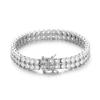 12mm 316L Stainless Steel Double Row CZ Tennis Bracelet 18K PVD Gold Plated Anti Tarnish Waterproof Hip Hop Jewelry