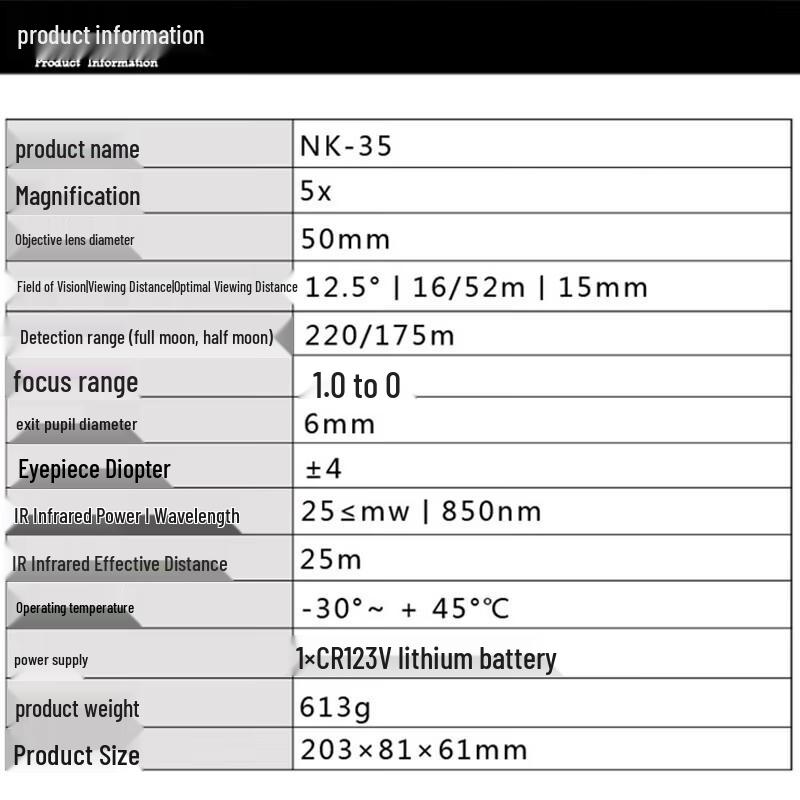 Onick NK-35 High-Definition Infrared Night Vision Monocular