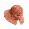 Female Summer Straw Hat Bowknot Floppy Wide Brim Sun Hats Collapsible Fashion For Ladies Adult Travel Holiday Cap