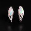 Beautiful Color Rich Precious Gems Natural Opal Earrings Horse Eye Shape Design S925 Silver Jewelry for Ladies Anniversary Gifts