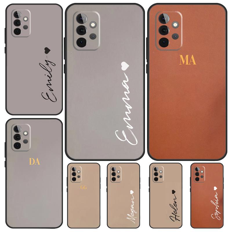 Персонализированный чехол для телефона с монограммой для Samsung Galaxy A53 A33 A23 A13 A52 A32 A22 A12 A51 A71 A14 A24 A34 A54 A21S