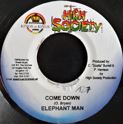 7-дюймовая пластинка ELEPHANT MAN - Come Down none Kings Of Kings, 2005 Ямайка Регги, Ска и Даб Б/у