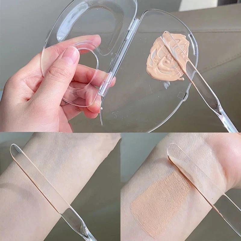 Foldable Liquid Foundation Palette Makeup Tool Kit Mixing Cream Rod Set Spatula Mixing Stick Storage Tray Cosmetic Tool