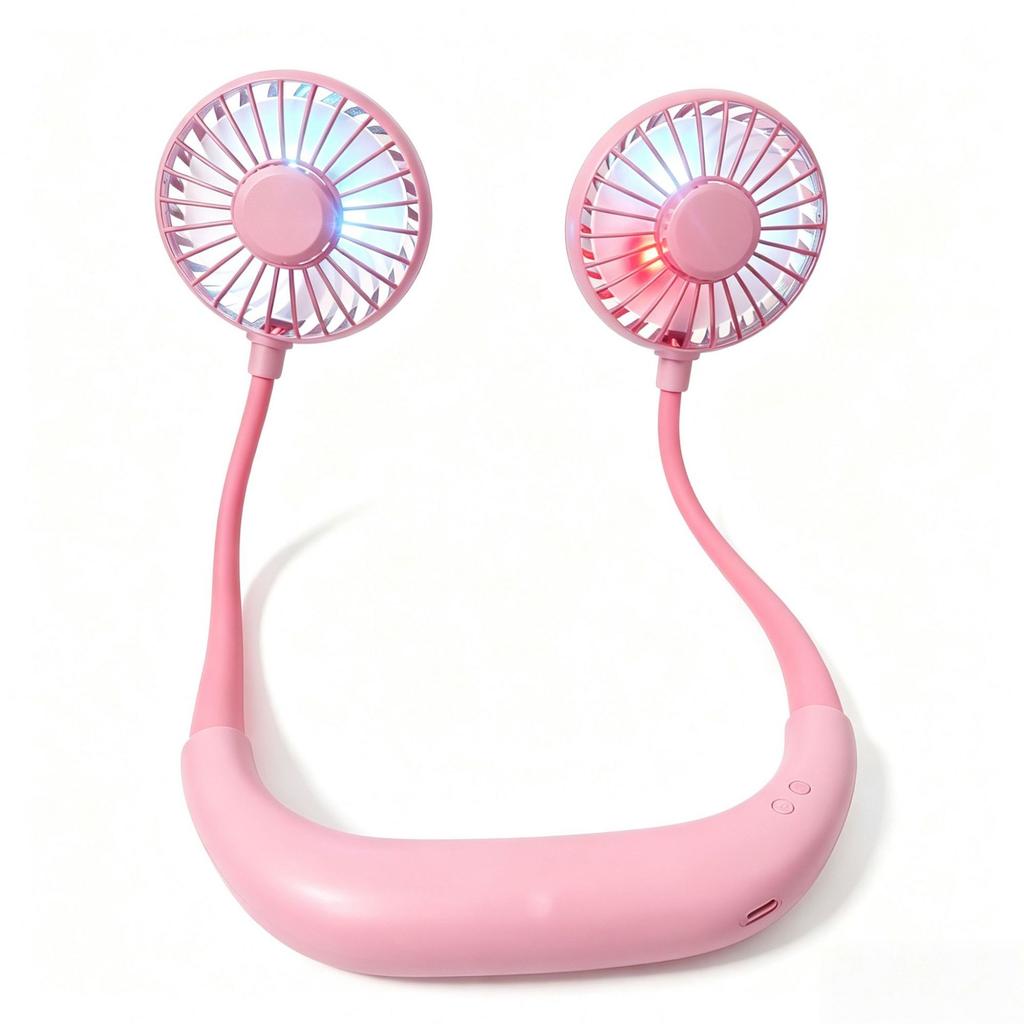 Hanging Neck USB Fan Portable Mini Fan Usb Rechargeable Cooling Hands-free Hanging Neck Band Fan for Outdoor Traveling