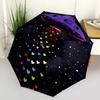 1pc UFO Hearts Automatic Folding Umbrella with 8-Rib Windproof Design, Portable Foldable Sunshade Umbrella For Halloween 059