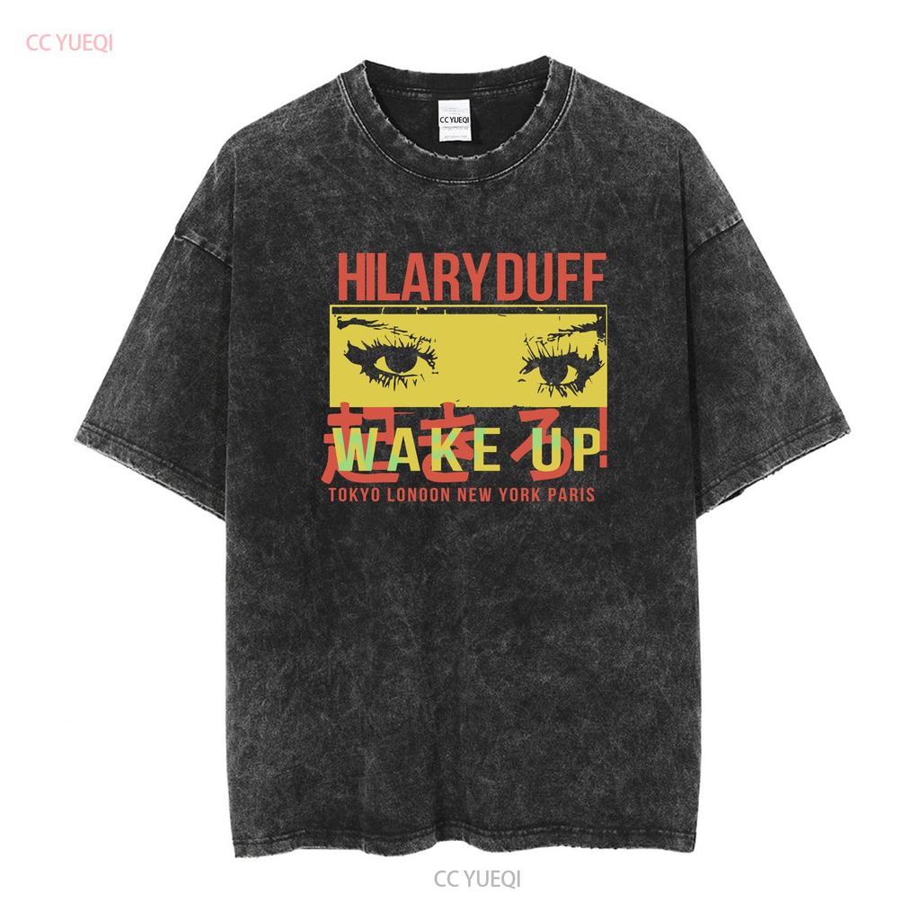 Vintage Hilary Duff Wake up Song Album Most Wanted T shirt 3A696 long or short sleeves vintage Washed Versatile Soft graphic