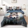 3pcs Wild Forest Wolf 3D Printed Bedding Set Cozy Comfortable Duvet Cover King Queen Twin Size Birthday Gift Bedroom Decoration