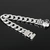 Gothic Skull Men's Bracelet 15MM Width Polished Stainless Steel Cuban Link Chain Hip Hop Streetwear Biker Jewelry