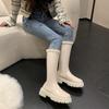 Waterproof Winter Round Toe Chunky Long Snow Boots for Women Designer Luxury Chic and Elegant Large Size Warm Woman Shoes