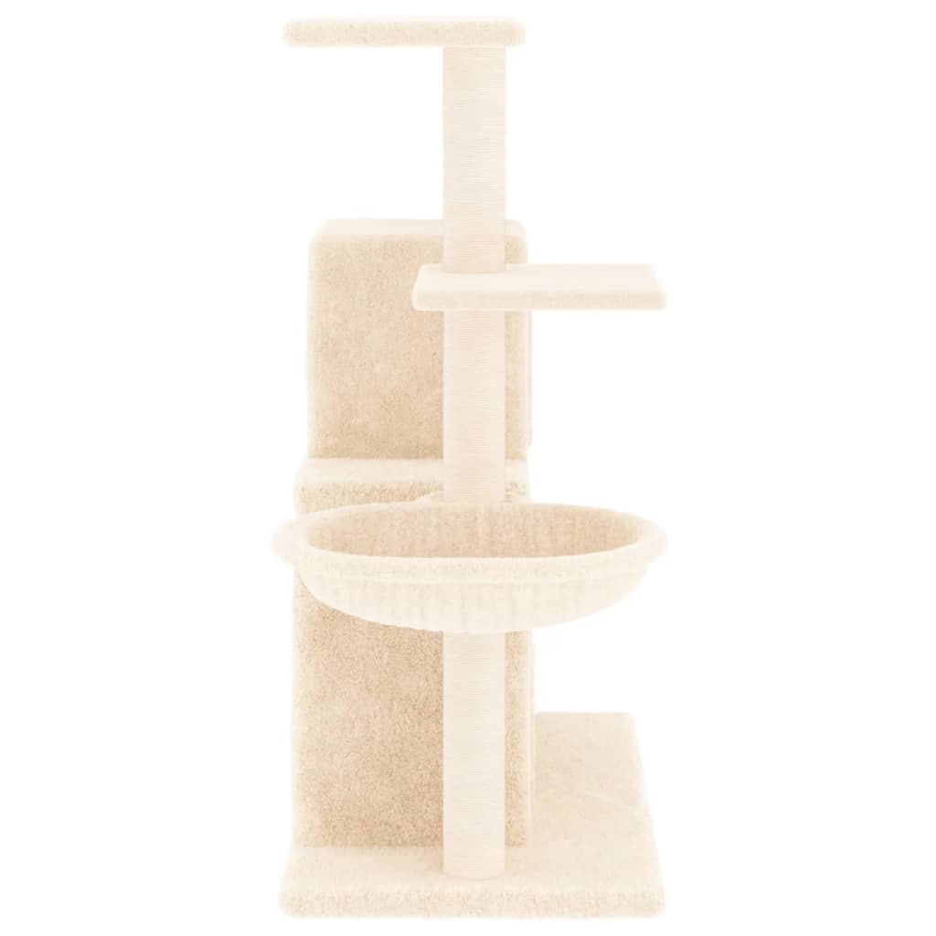 Cream Colored Cat Tree with Sisal Scratching Posts 83 cm