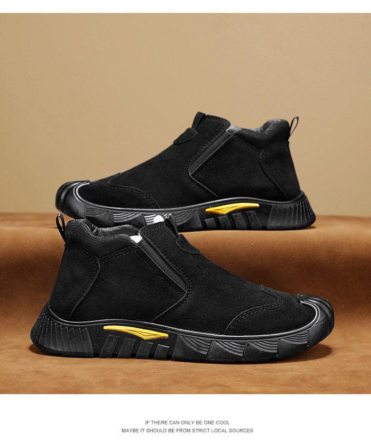 Northeast Men's Winter Fur-Lined Snow Boots: Non-Slip, Thick Cotton, Stylish Sports Footwear