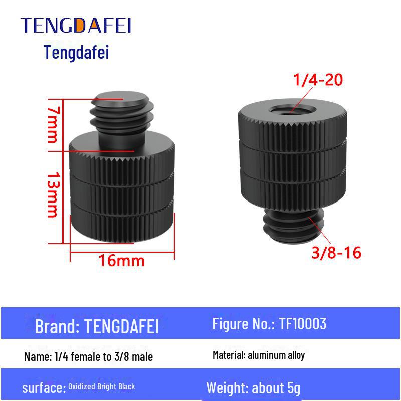 Адаптер для штатива с креплением на стойку для освещения и поворота камеры с резьбой 1/4" на 3/8" на M4/M5/M6/M8