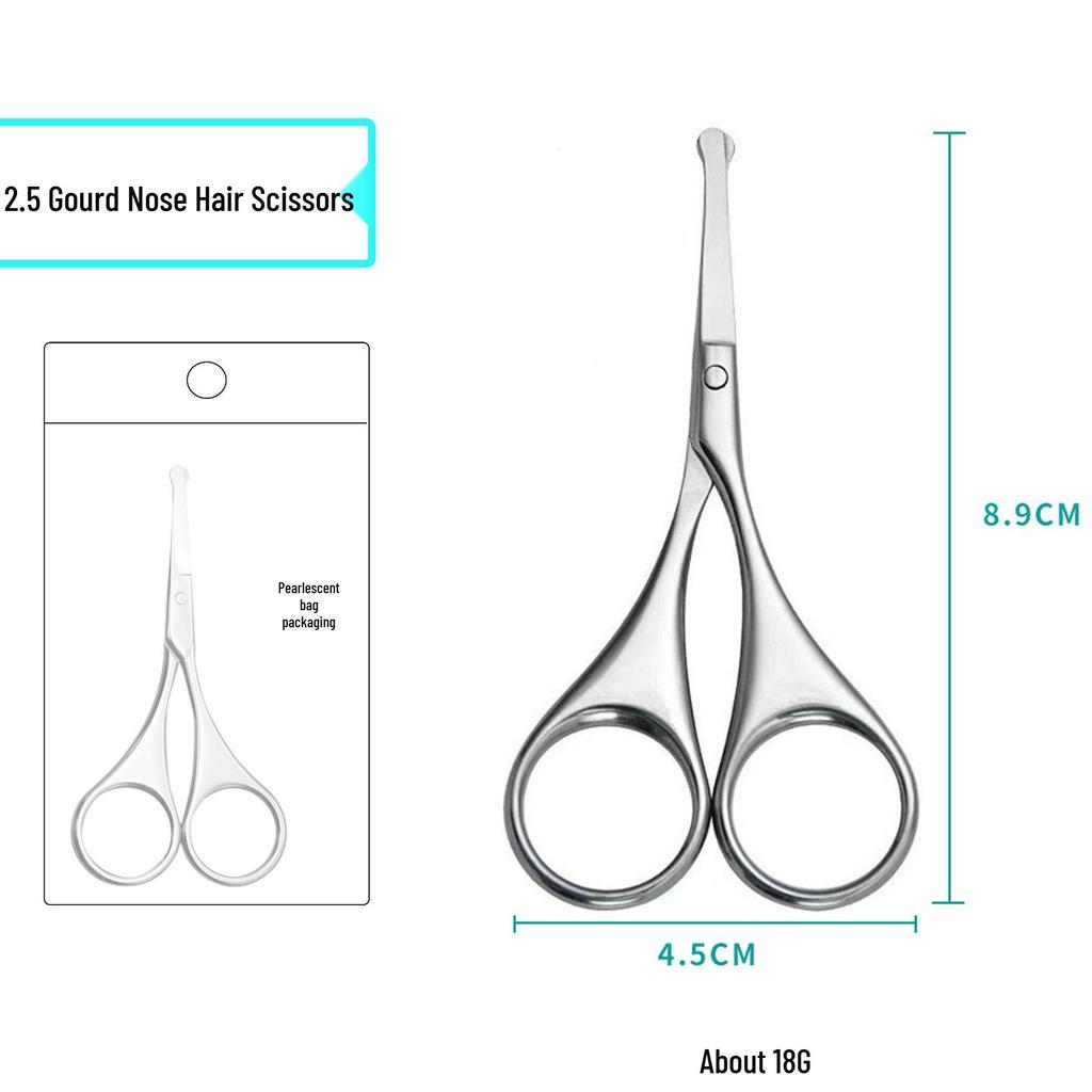 Stainless Steel Curved Nose Hair & Eyebrow Scissors for Men & Women
