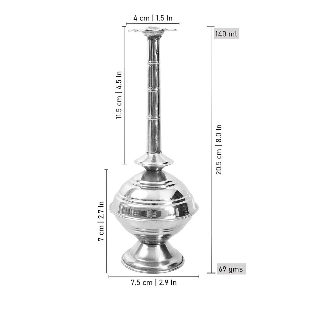 Stainless Steel Paneer Sombu Sprinkler Bottle for Holy Water – Traditional Sprout-Top Water Pot for Pooja, Gangajal, Rose Water, Gulab Pash