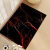 Lightning Polyester Mat, Black Red Design, Machine Washable Non Slip, Soft Fluff Floor Rug, Large Durable Living Room Decor