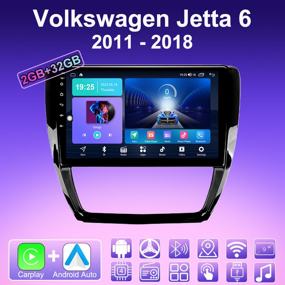 2 DIN Android Carplay автомобильное радио для Volkswagen Jetta 6 2011 - 2018 мультимедийный проигрыватель головное устройство стерео GPS навигация BT WIFI 2+32 ГБ