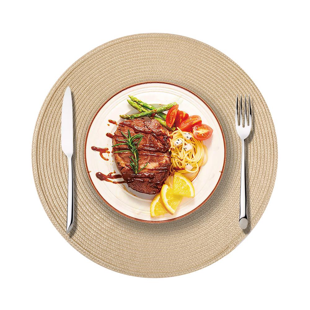 Round Woven Placemat Set - 38cm Heat Resistant & Eco-Friendly Coasters for Home