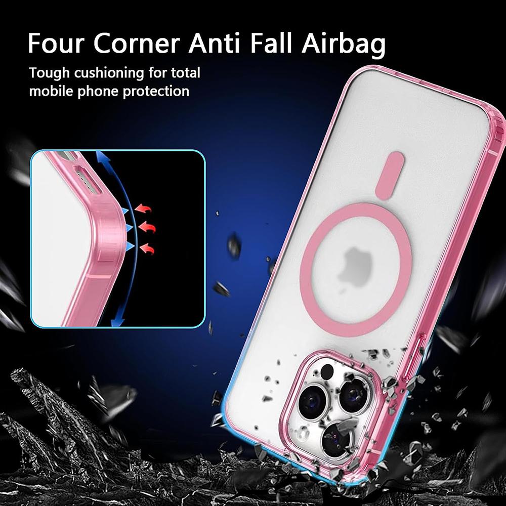 Прочный Магнитный Гибридный Чехол Для Magsafa Для Iphone 16 15 14 13 12 11 Pro Max Plus Mini Конфетный Цвет Матовый Жесткий ПК Чехол Силикон