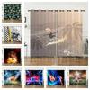 Curtains Bedroom Curtains Digital Printing Sports Blackout Curtain Cloth No Punching
