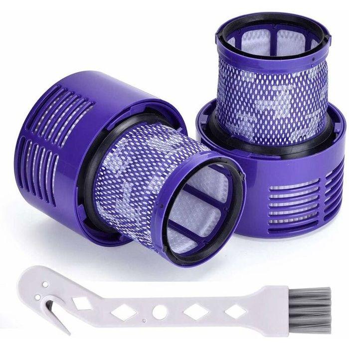 Filtre HEPA - AIMOONSA - Compatible Dyson V10 SV12 - Lot de 2 - Brosse nettoyage offerte - Remplace 969082-01