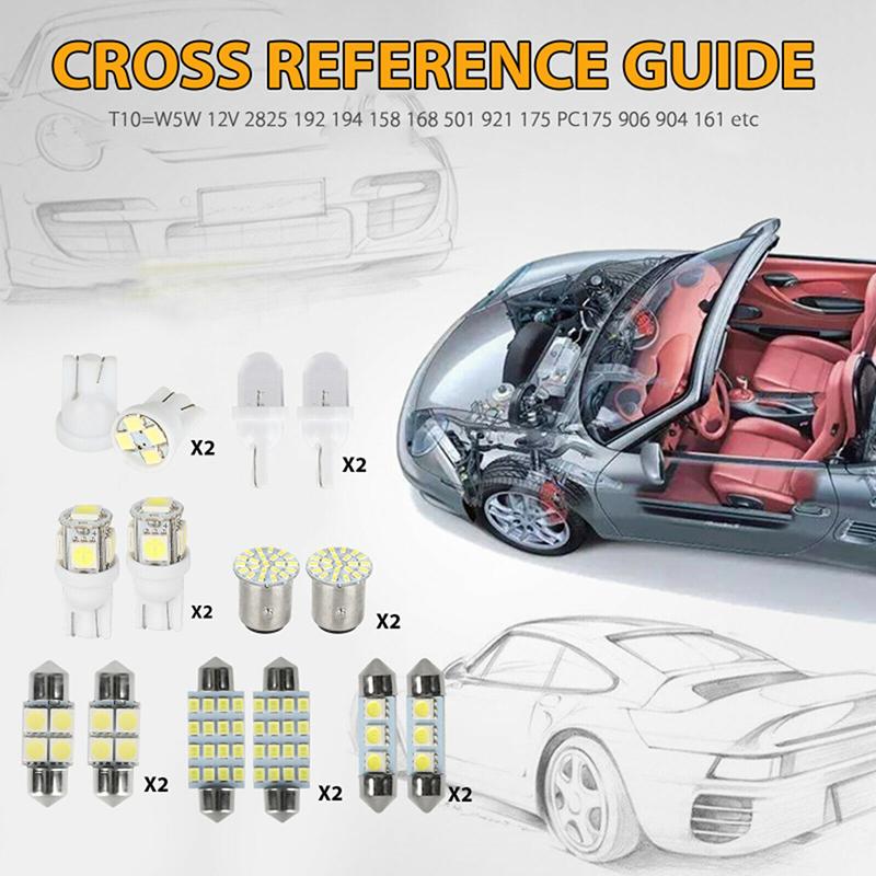 28шт/набор салона автомобиля белый светодиодный купол номерного знака смешанные лампы накаливания