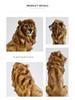 Elegant Male Lion Resin Ornament for Office or Home Decor