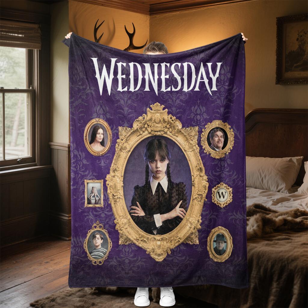 Wednesday Halloween Costume Blanket Perfect All Seasons Soft Comfortable Sofa Office Nap Travel Halloween Gift