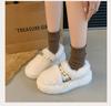 Fashion 2024 Women Flats Slip-on Winter Warm Loafers Real Mink Fur Plush Lady Driving Shoes Platform Moccasins Crystal Mary Jane Shoes