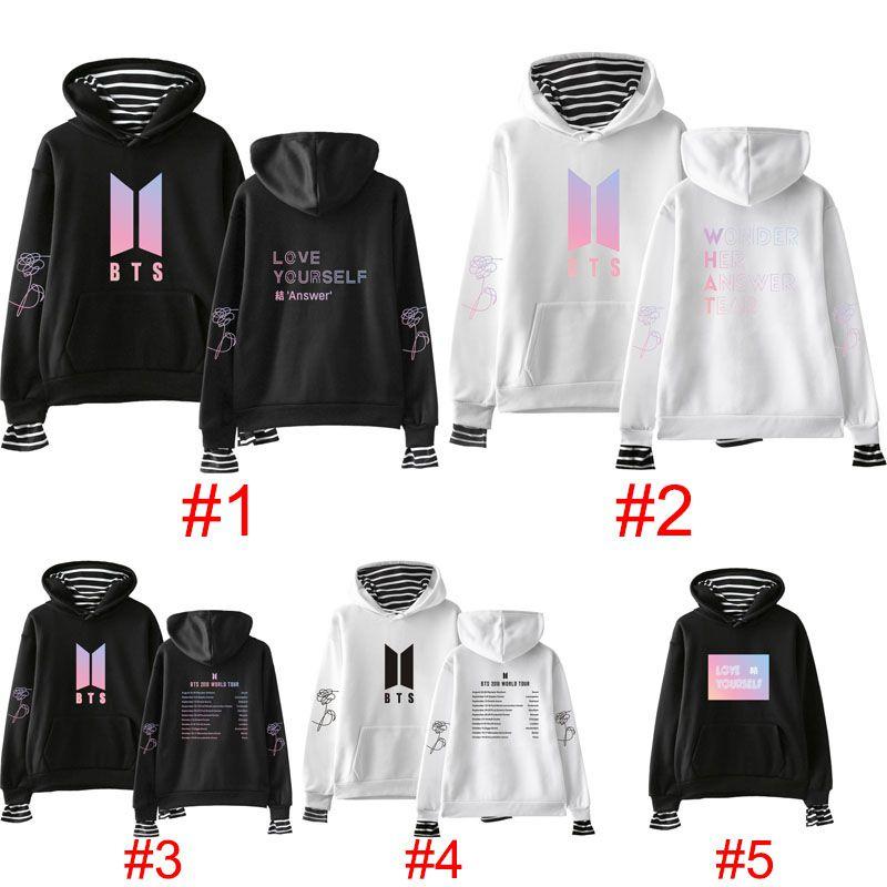 Kpop Love Yourself Bts Bangtan Boys Толстовка Худи Карманный Свитер Унисекс