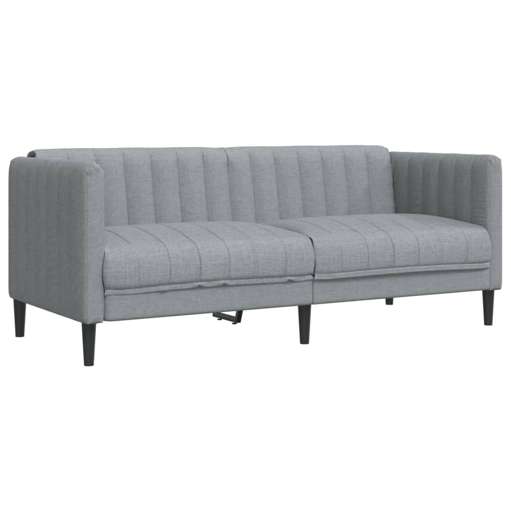 2 Piece Sofa Set Light Grey Fabric