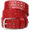 Ремень женский с перфорацией из натуральной кожи GRANDE PELLE Leather Belt 21477 Красный