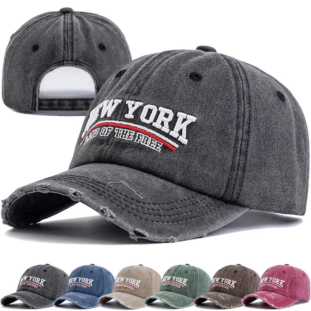 Новая унисекс винтажная стираная хлопковая кепка с вышивкой New York, бейсболка для мужчин и женщин, ретро уличное искусство, уличная одежда, кепки для пап