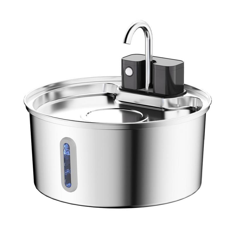 Cordless Rechargeable Pet Drinking Fountain 4L Stainless Steel Automatic Water Bowl Dispenser for Cat Dog Home