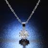 Sunflower Full Diamond Gypsy Pendant Necklace Female, Short Snowflake Collarbone Necklace Imitation Mozzarella Diamond