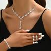 Jewelry Set Claw Chain Full Diamond Three-Piece Set Necklace Earrings Earrings Bracelet Dinner Dress Jewelry Accessories