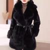 2024 Women's Real Mink and Fox Fur Winter Coat: Simple and Fashionable High-End Design