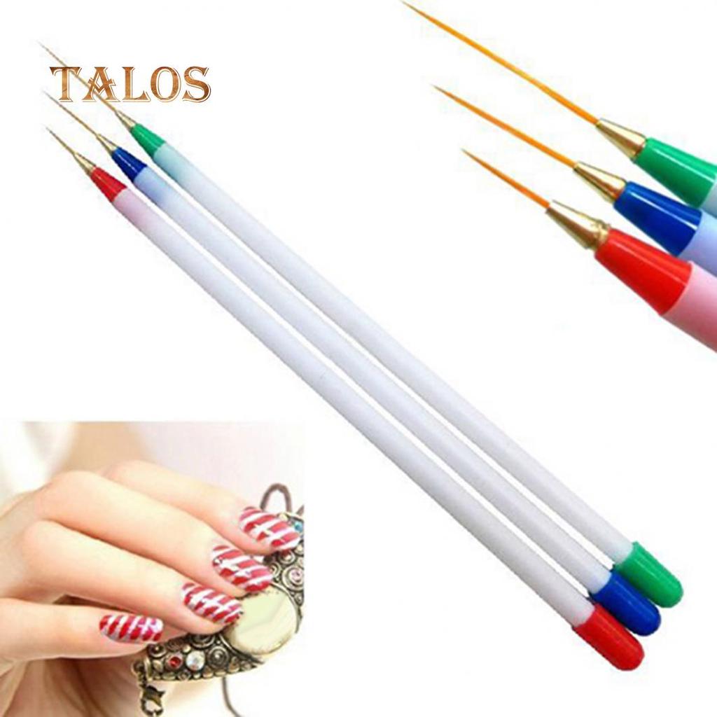 3 Pcs/Set Nail Art Fine Liner Design Detail Decor Painting Drawing DIY Pen Brush Nail Care
