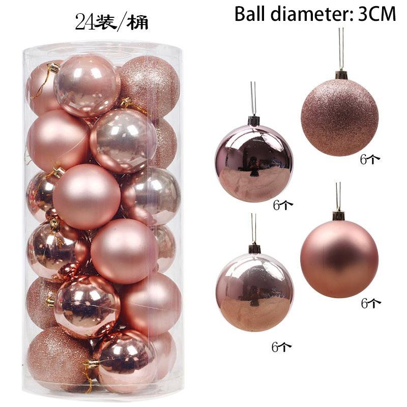 Christmas Tree Decoration 2026 Pink Balls Ornaments Glitter Poinsettia Flowers Berries Stems Snowflakes Bow Home Decor DIY Gifts