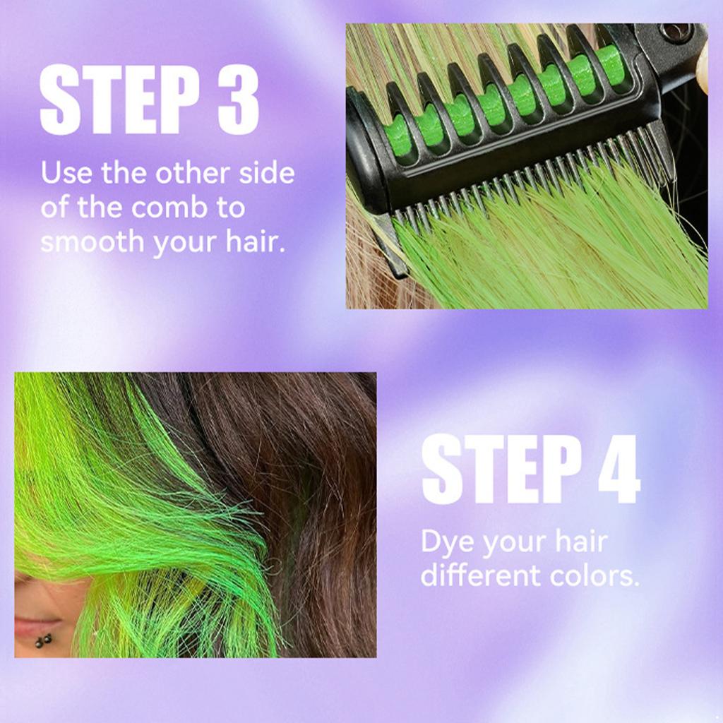 Temporary Hair Color Comb with Foldable Design for Quick Bright Hair Chalk Styling Non Toxic Washable Colorful Hairbrush for Adults Halloween Cosplay
