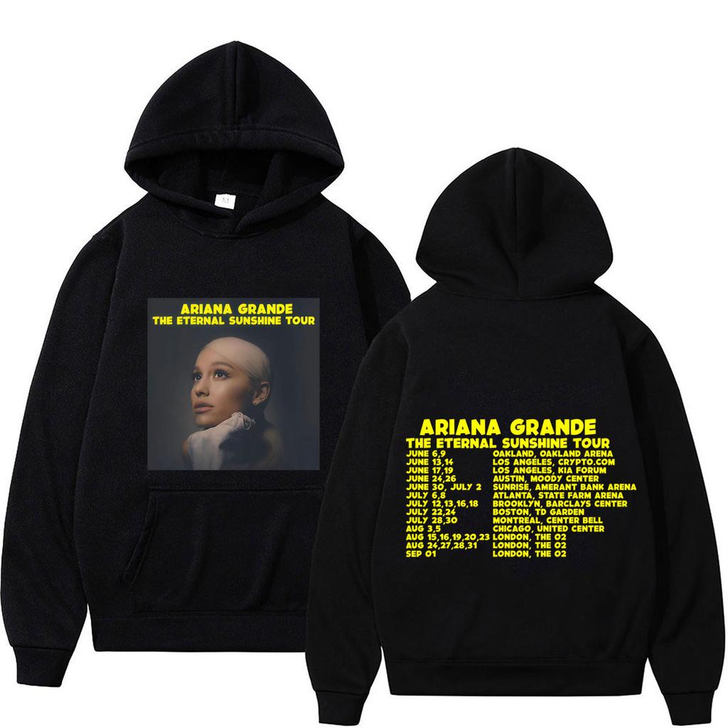 Худи с принтом Ariana Grande The Eternal Sunshine Tour 2026 Мужчины Женщины Модный Пуловер Зимний Свободный Повседневный Оверсайз Свитшот