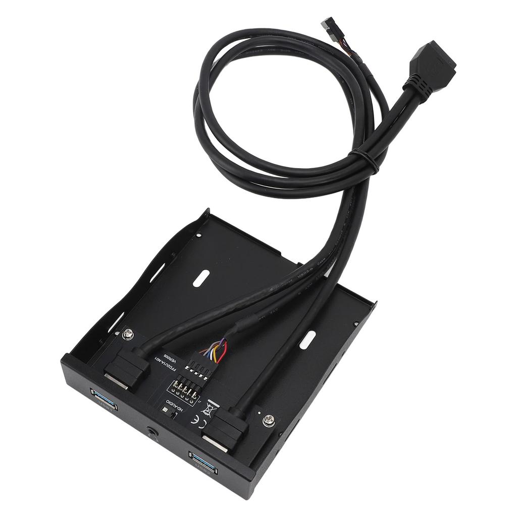 Панель для гибких дисков 3,5 дюйма 19PIN на 2 порта USB A 1 HD Sound Port Hub Металлическая передняя панель с наушниками