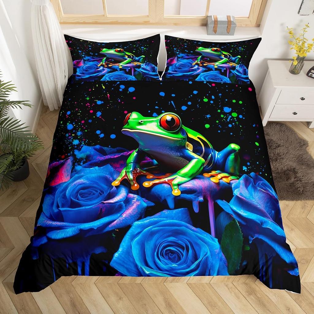 Rose Butterfly Duvet Cover Queen King Size Butterfly Valentine'S Day Quilt Cover Bedding 3 Pcs Rose Flower Quilt Cover 3 Pcs