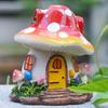 Mushroom House Mini Resin Outdoor Decoration Fairy Tale Garden Flower Potting Craft Home Decoration