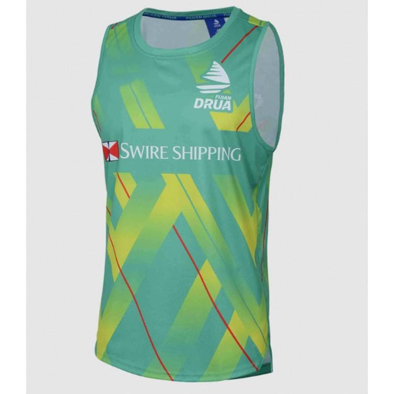 Fiji Rugby Training Jersey Mens Short Sleeve Mesh Vest Sportswear Running Gym Cycling Outdoor