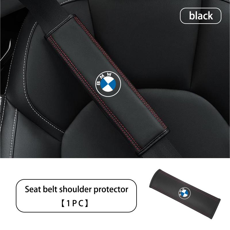 LNRGN1 2026 Car Sticker Leather Car Seat Safety Belt Shoulder Protection Padding For BMW E90 E60 E46 E39 F30 F10 E87 X3 X4 X5 X1 G30 G2