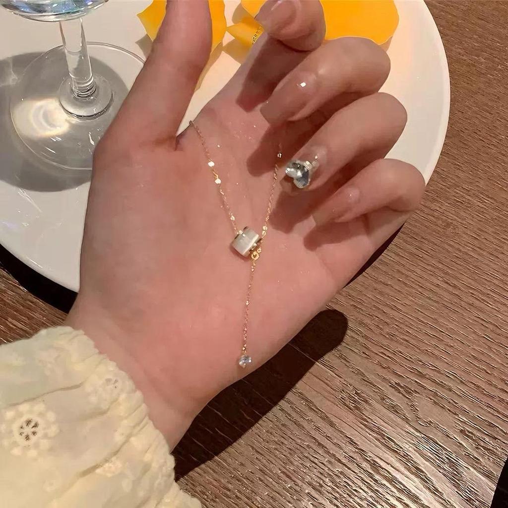 Женское летнее роскошное ожерелье из титановой стали - Дизайн высокого класса, кулон на ключицу