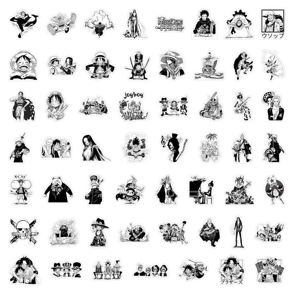 10/30/50/100 шт. ONE PIECE Мультяшные Наклейки Черно-Белые Аниме Наклейки DIY Дневник Холодильник Гитара Награда Крутая Наклейка Люффи Граффити