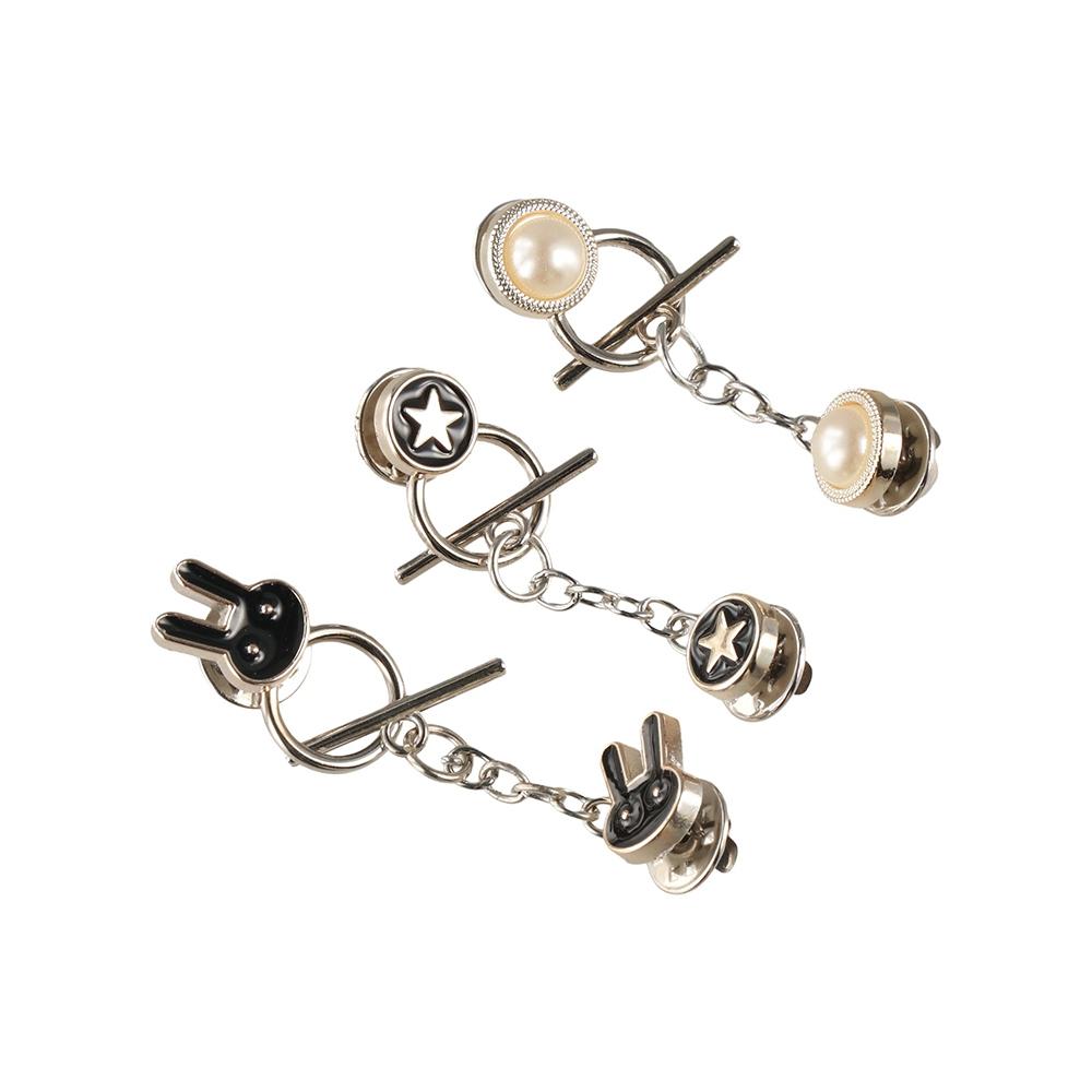 Crown Close Neckline Decorative Brooch Rabbit Star Fixed Clothes Pin  Loose Jeans