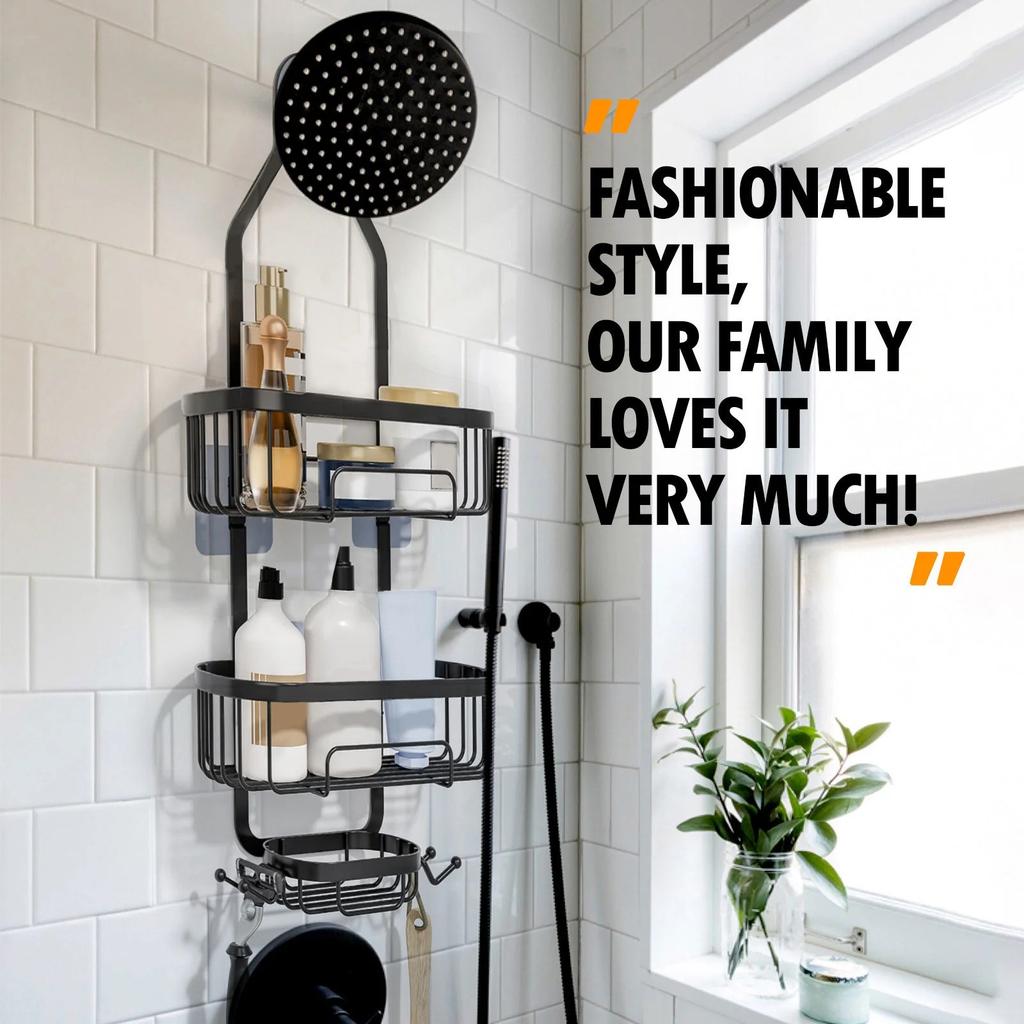 Bathroom Shower Hanging Rack,Stainless Steel Over Shower Head Caddy,Multifunctional Shower Rack For Storage Of Bath Products,Soap,Towels,Toiletries