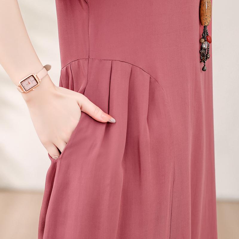 Элегантное женское летнее платье больших размеров, винтажная одежда, однотонные, с коротким рукавом, свободные длинные платья